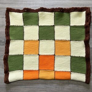 Handmade fall or earthy colors, lap size crocheted Afghan